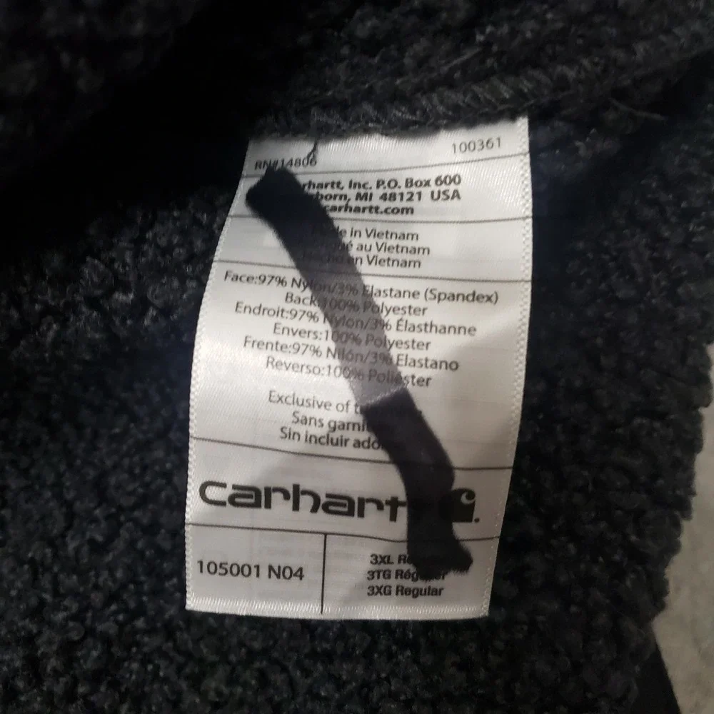 Carhartt Super Dux Jacket Men 3XL Black Relaxed Fit Zip Rain Defender Hooded